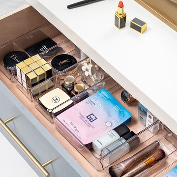 【現貨🔥隔日到貨】透明壓克力收納盒 分隔收納盒 文具收納 小物收納 化妝品收納 透明抽屜收納盒 飾品收納 桌上收納