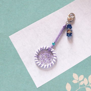 【限量】海之貝殼丨禮物 手作雙色 捕夢網吊飾 鑰匙扣-微醺紫