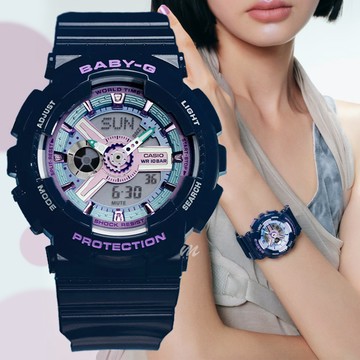 CASIO 卡西歐 BABY-G 亮面色彩雙顯錶 BA-110MC-2A