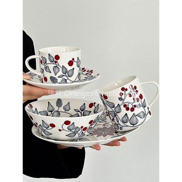Oranges限定芬蘭四季漿果同款陶瓷餐具西餐盤中古咖啡杯碟馬克杯