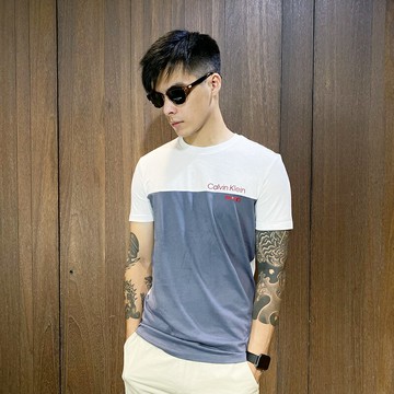 美國百分百【全新真品】Calvin Klein 短袖 棉質 休閒 T恤 CK 上衣 logo 短T 白色 CA33