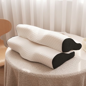 BUHO 針織緹花人體工學護頸記憶枕-蝶型款(2入/組)