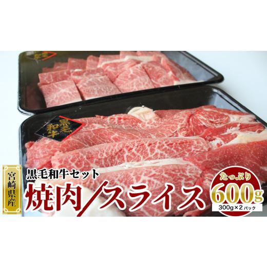 ふるさと納税 宮崎県 美郷町 宮崎県産 黒毛和牛 焼肉 スライス セット 合計600g (各300g×1パック) 牛肉 ウデ モモ 焼肉 冷凍 宮崎県産 九州産 送料無料 すき…