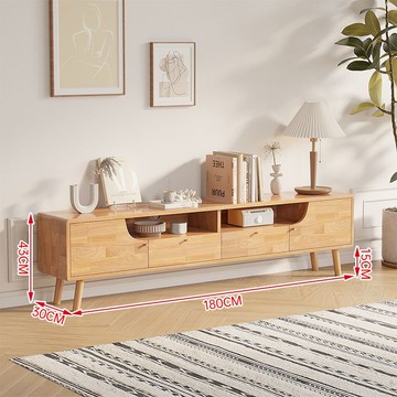 實木電視櫃 【新款】現代輕奢小戶型客廳落地實木櫃組合簡約電視櫃茶幾 最低價 快速出貨