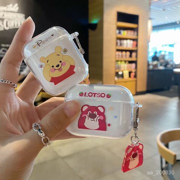 ✨限時特惠✨可愛卡通吐舌維尼熊AirPods1/2代保護套pro3代蘋果無綫藍牙耳機套