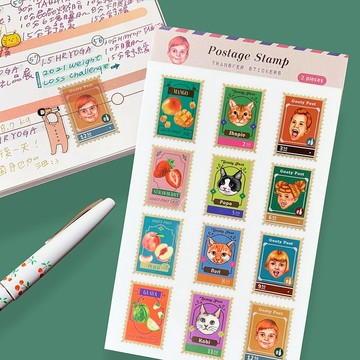 山羊郵便局 - 郵票造型轉印貼紙 ( 2入 )