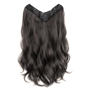 隱形無痕大波浪假髮 - 3D分界劉海  棕黑  1個