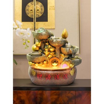 風水輪開業禮品聚寶盆新店店鋪公司招財禮物吧臺流水循環客廳擺件