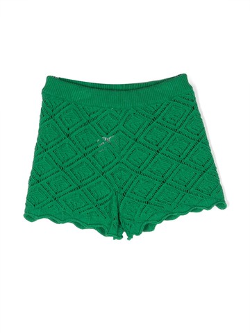 Mariuccia Milano Kids - knitted scallop-hem shorts - kids - Acrylic/Cotton - 16 yrs - Green