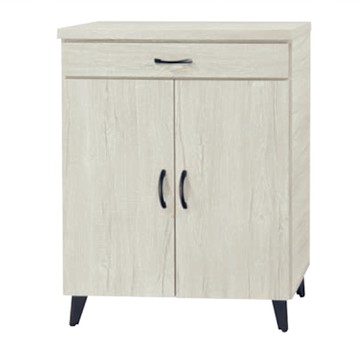 文創集 艾可曼2.7尺二門單抽低鞋櫃-80x37x106cm免組