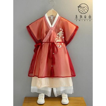 兒童漢服演出服中國風童裝夏季超仙男童女童武俠風唐裝超仙古6