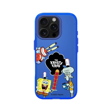 iPhone 16 Pro Clear 激光藍 - 海綿寶寶 SpongeBob - 蟹堡王夥伴們