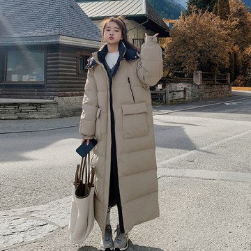 快速出貨/羽絨外套 長大衣 羽絨服女冬季新款超長款過膝到腳踝韓版中戲藝考90白鴨絨外套