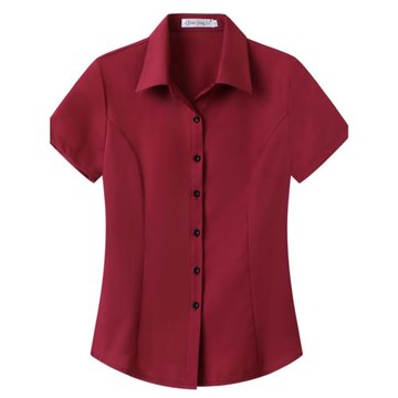 白色襯衫女短袖2025夏季新款正裝韓版職業裝修身工裝工作服襯衣女