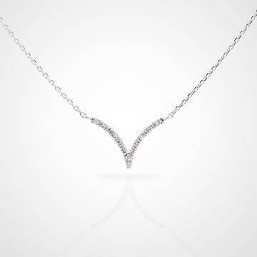 手工 925純銀x施華洛世奇【勇敢】V字型項鍊.簡約項鍊