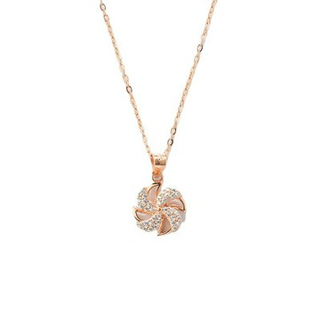 現貨+預購 925純銀項鍊鋯石吊墜-可旋轉鏤空風車甜美情人節生日聖誕節交換禮物女飾品3色74bu11【獨家進口】【米蘭精品】