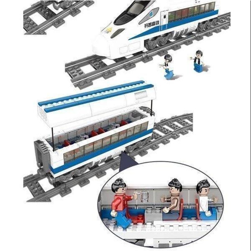 互換 レゴ LEGO ブロック 知育 ブロック 電車シリーズ 新幹線 ブルー