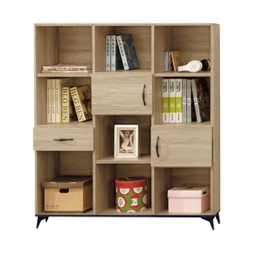 文創集 伊爾4尺二門單抽書櫃-119x33x130cm免組