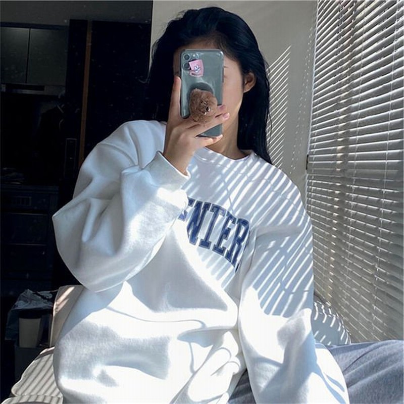 トレーナー レディース 長袖トレーナー スウェット プルオーバー 長袖 プリント 英語文字 バックプリント 長袖tシャツ 韓国ファッション 春秋 通販 Lineポイント最大get Lineショッピング