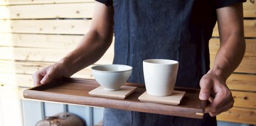 捧起-胡桃木窄托盤