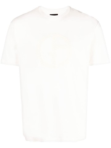 Giorgio Armani - logo-print T-shirt - men - Cotton/Cupro - 54 - White