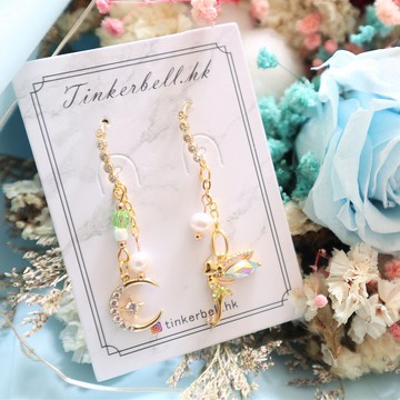 【童話 l 田園風】小叮噹仙子與月亮 防敏感耳環