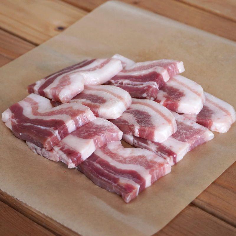 放牧 黒豚 放牧豚 豚バラ 厚切り スライス 焼肉用 300g Free-Range Kurobuta Pork Belly Slices