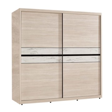 文創集 菲莉4.9尺多功能推門衣櫃/收納櫃(吊衣桿＋穿衣鏡面)-146x60x202cm免組