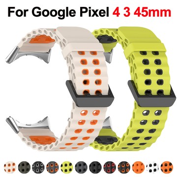 適用於 Google Pixel Watch 4 的運動矽膠錶帶 45 毫米船用錶帶適用於 Google Pixel W