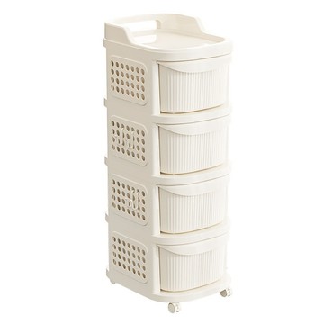 洞洞板抽屜推車 PP材質  奶油白  4層