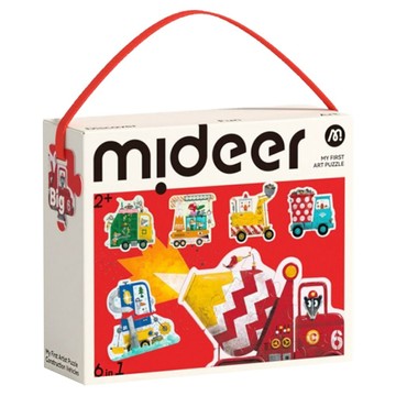 mideer 6合1拼圖  工程車  22片  1盒