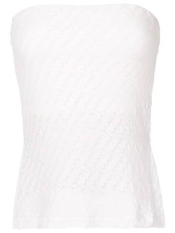 LUIZA BOTTO - strapless lace top - women - Polyamide - M - White