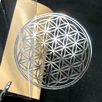 生命之花銀色縷空金屬貼紙