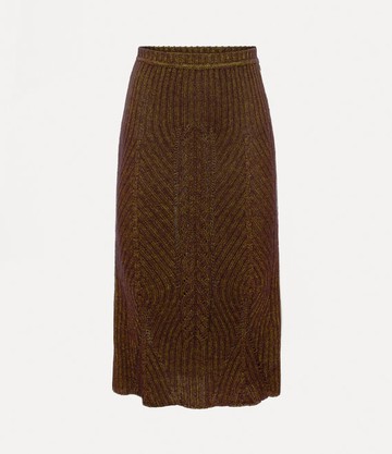 Vivienne Westwood Mary Skirt Silk Mohair Blend Gold M Women