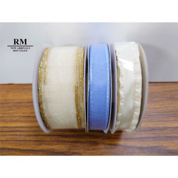 特惠套組 藍白身心柔軟緞帶套組 緞帶套組 禮盒包裝 蝴蝶結 手工材料