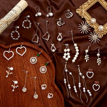 珍珠s925純銀針氣質耳環復古港風耳釘女簡約耳墜長款小眾網紅耳飾