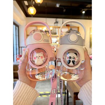 兒童水杯女孩上學專用2025新款夏季小學生幼兒園吸管水壺大肚杯子