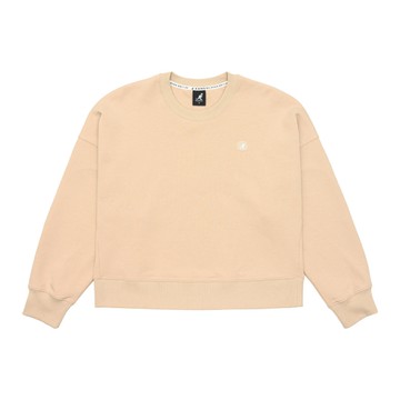 KANGOL 長袖 大學T 卡其 胸前小LOGO 圓領 女 6252100330