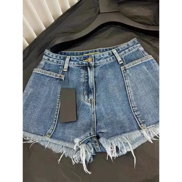 高腰流蘇牛仔褲女夏季2025新款時尚小個子辣妹穿搭熱褲短褲顯腿長