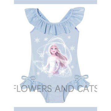 FlowersandCats兒童連體泳衣游泳冰雪奇緣艾沙寶寶溫泉魚鱗公主閃