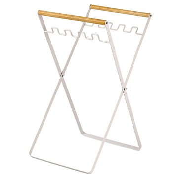 德利生活 折疊式戶外鐵藝垃圾袋架 白色 露營垃圾收納好幫手  1層  1個