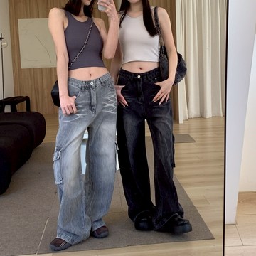 ISA_isa type!! 壞壞惹人愛水洗工裝牛仔褲_52004