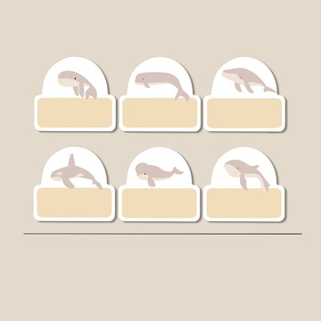 姓名貼紙 耐高溫 防水姓名貼 大鲸鱼