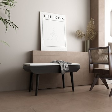 沙發矮凳 新款全實木侘寂風換鞋凳長條可收納床尾凳臥室軟包沙發凳廠家直銷S094公司貨