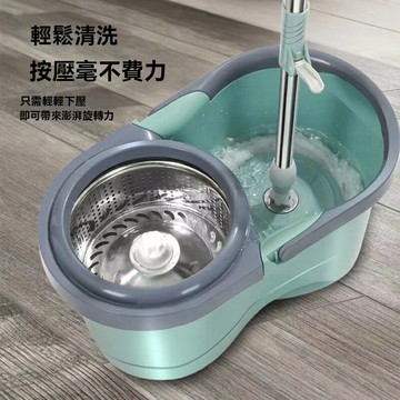 【雙驅免手洗】旋轉拖把 懶人拖把 免手洗拖把 家用拖把 一拖淨 乾溼兩用 雙驅動甩幹 加厚拖布 拖把桶套裝 輕鬆清潔