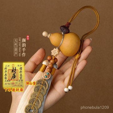 結緣賜福🙏誠心堂🙏送招財符【縈繞】門對門五帝錢天然葫蘆掛件銅錢開口葫蘆大門玄關臥室客廳葫蘆掛飾