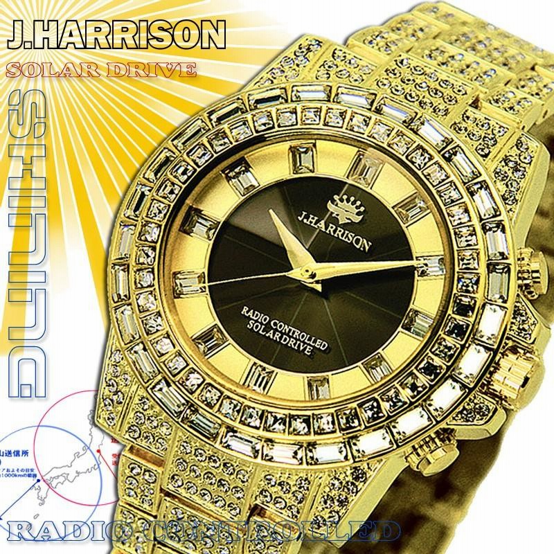高級ブランド 電波腕時計 シャニング J.HARRISON/ジョン JH-025GB ソーラー 電波時計