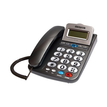 aiwa 愛華 可調式螢幕大字鍵有線電話 鐵灰色  ALT-893