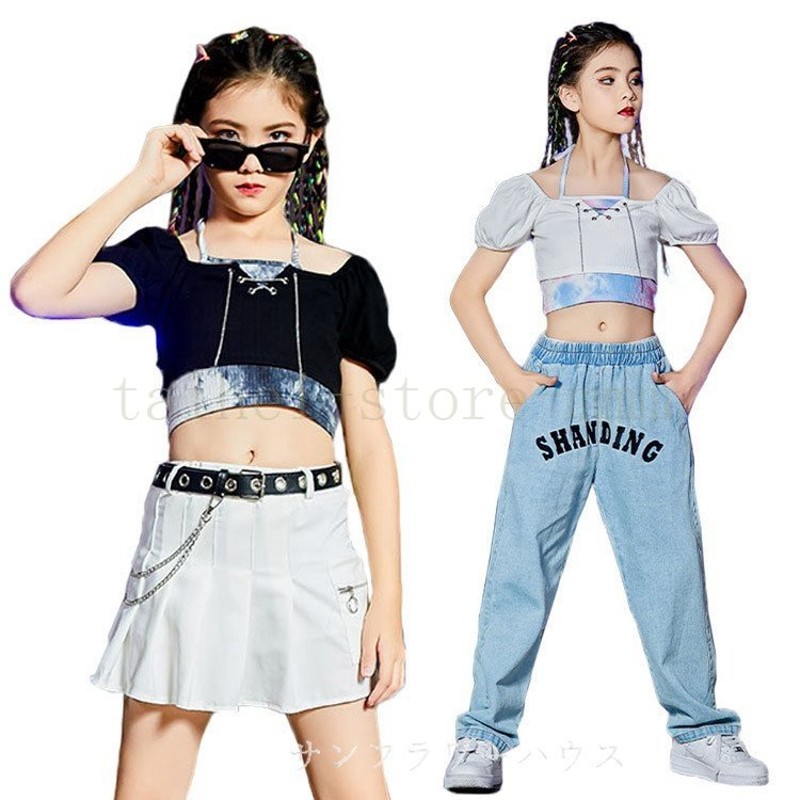 キッズダンス衣装 ヒップホップ 子供服 ヒョウ柄 へそ出し シャツ 半袖 ダンスパンツ スカート 女の子 スカート ストリート系 ジュニア 競技  ジャズダンス CwhsdbfoBI, ベビー、キッズ、マタニティ - centralcampo.com.br