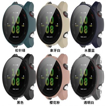 適用佳明Garmin Forerunner 255/255S保護殼PC殼鋼化膜一體表殼